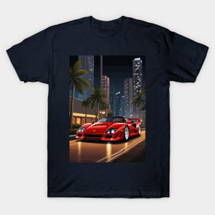 Italian F40 Classic Car Poster T-Shirt